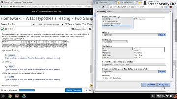 StatCrunch: Hypothesis Tests with Two Samples (Paired)