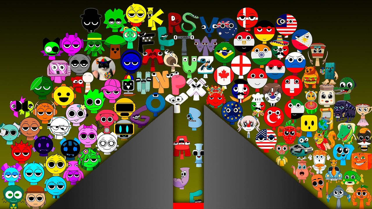 NEW 126 SPRUNKI Marble Race In Algodoo! Sprunki vs Countries vs Italian Brainrot vs Alphabet Lore!