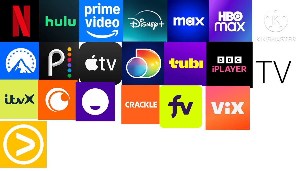 Netflix hulu anazon Disney plus máx hbo paramount plus peacock Apple tv discovery plus 