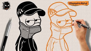 Como Desenhar O Bart Simpsons Com O Trage Da Nike Po A Po De Maneira Fácil E Rápido.