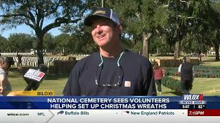 Volunteers laying 25,000 wreaths at Biloxi National Cemetery