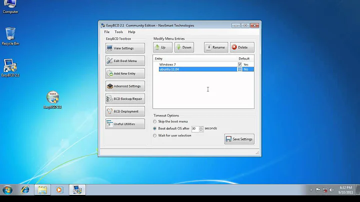 recover Ubuntu GNU\ Linux OS after installing windows 7