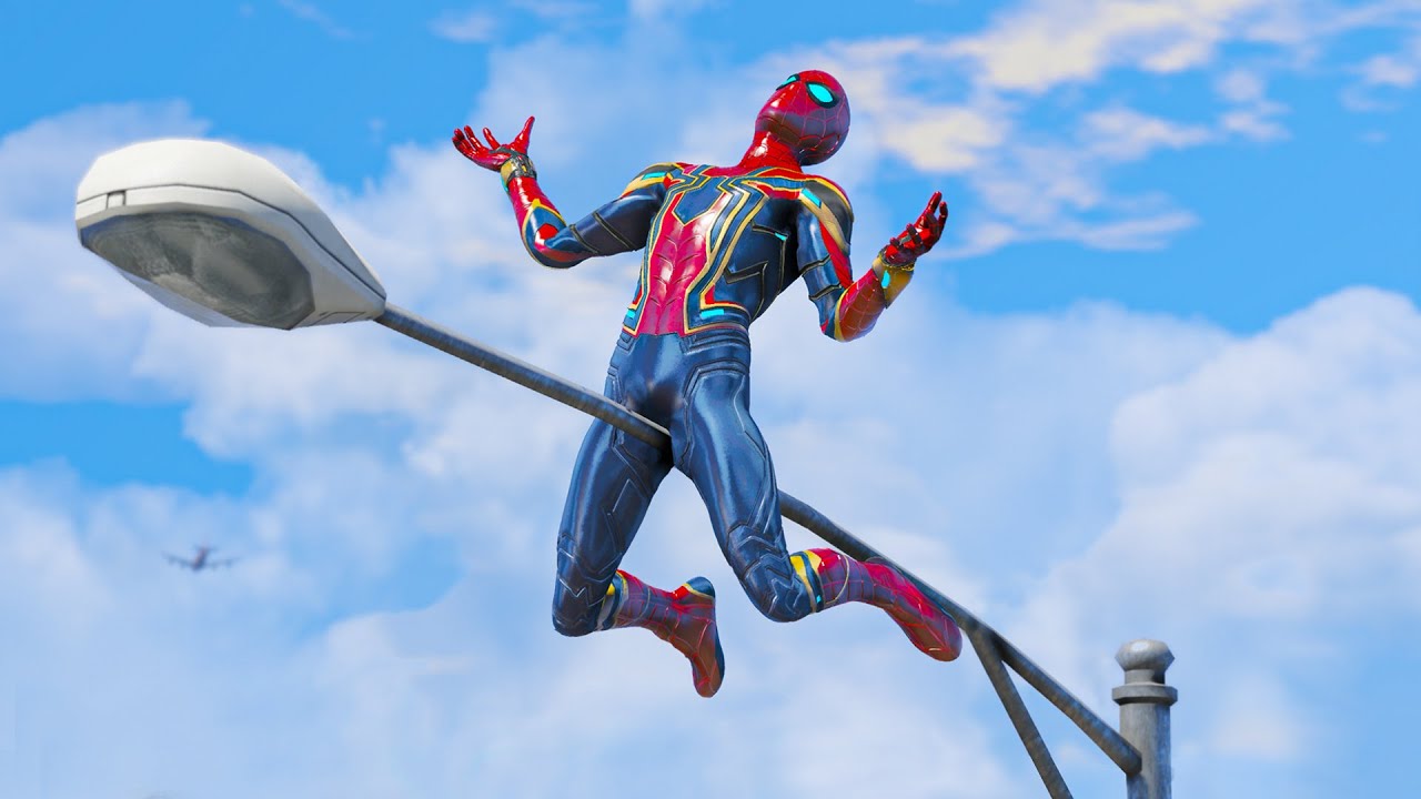 GTA 5 IRON SPIDERMAN Falling off Highest Buildings (Euphoria Physics Showcase) Ep 11