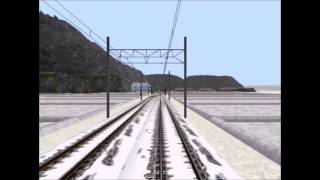 Railsim オリジナル路線の前面展望 上り8倍速