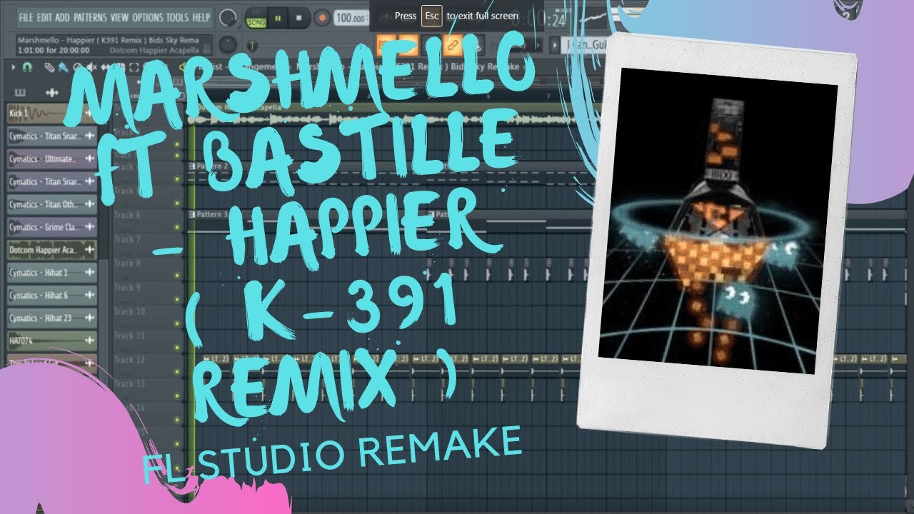 Marshmello feat Bastille - Happier ( K-391 Remix ) ( Remake FL Studio )