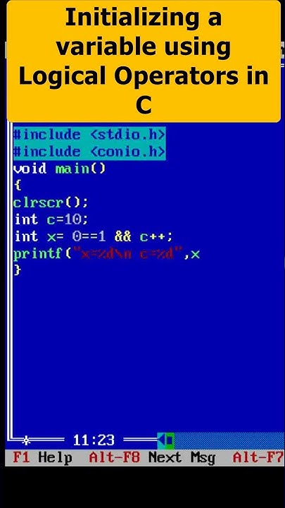 Initializing a variable using Logical Operators in C Part 138 | C ...