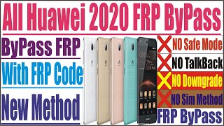 All Huawei 2020 August Google Account Bypass/Reset Frp Lock Android 10 With Frp Code New Method