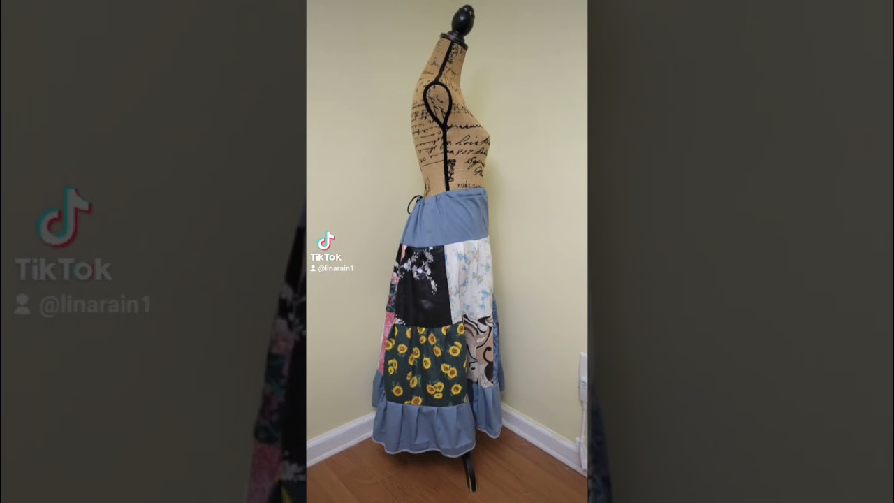 Patchwork hippie peasant skirt on LinaRain.etsy.com