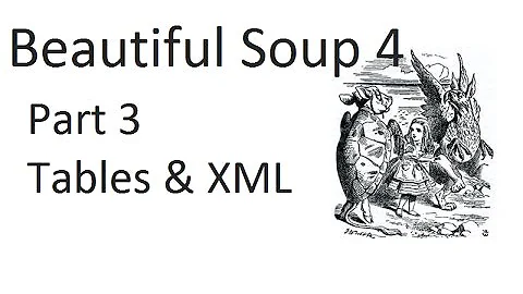 Tables and XML - Web scraping with Beautiful Soup 4 p.3