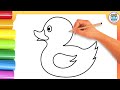 Easy Duck 🦆Drawing for Kids || Learn How to Draw a Baby Duckling