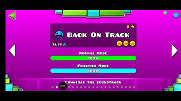 Geometry Dash:  Back on track tutorial - 1st attempt + All coins