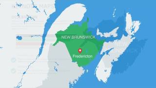 Map of New Brunswick Canada for Keynote presentation