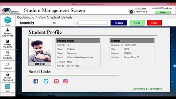Advance Student  Management System in Python with Database #Hindi