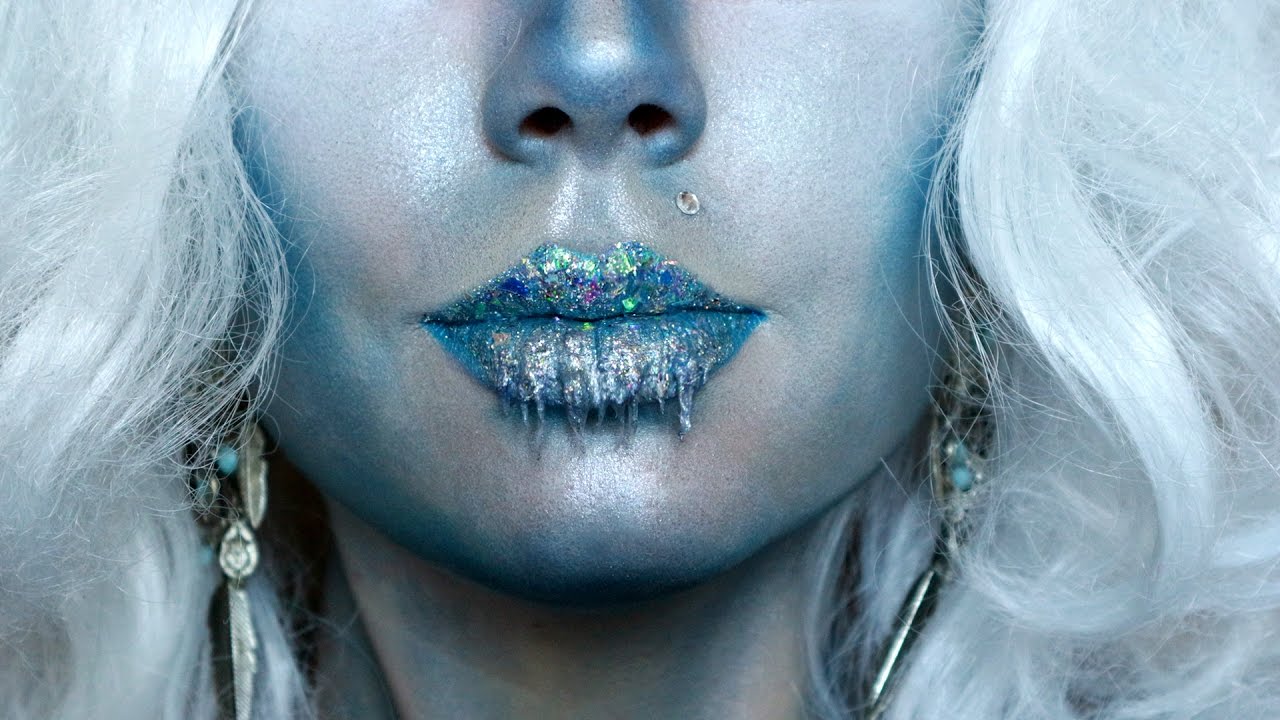 6. "Halloween Makeup: Blue Hair and Ice Queen" - wide 4