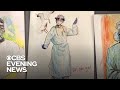 Teenager sketches doctors and nurses wearing PPE while being treated for coronavirus-linked disea…