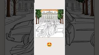 Bride &amp; Groom Coloring Book | Wedding Car Drawing &amp; Coloring for Kids | Easy Coloring Video🥳