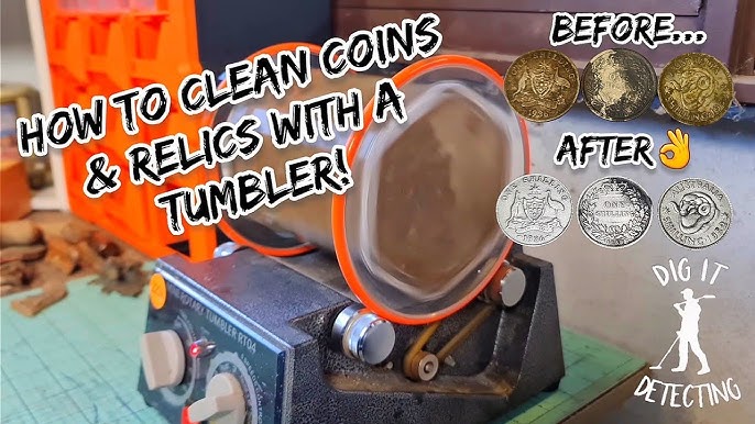 How to Clean Dirty Coins in a Rotary Rock Tumbler - HobbyLark