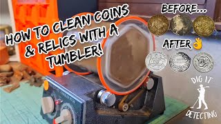 How To Clean Coins & Relics With A Tumbler! My Tips & Tricks Shared! (Metal Detecting)