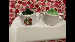 Vintage McCoy tea pot single serve pottery #teatuesday