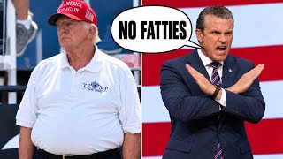 Pete Hegseth Says “No Fat Troops”—Has He Seen Trump