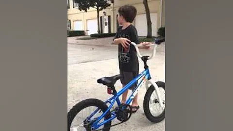 Sebastians first day without training wheels