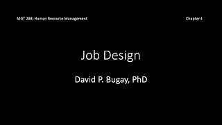 Job Design: HRM C4