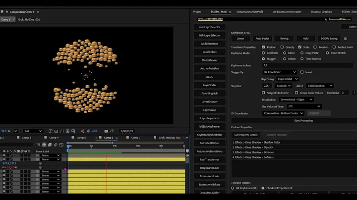 How to quickly animate hundreds of layers with keyframes in After Effects