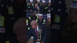 Trump Awarded ‘Undisputed Champion of Beautiful Clean Coal’ Trophy at White House #shorts