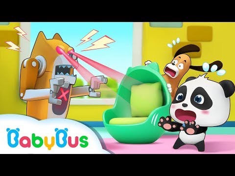 Crazy Robot Dog Attacks Baby Panda | Magical Chinese Characters | Panda's Magic Bow Tie | BabyBus