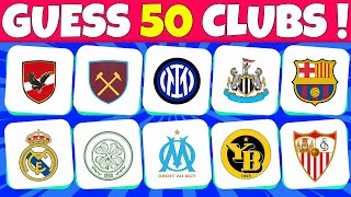 Guess 50 Football Club Logos in 3 Seconds | Easy, Medium, Hard, Impossible ⚽