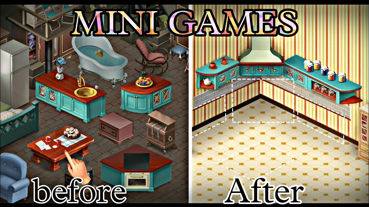 MINI GAMES FROM HOME SCAPES 🎮 || BEFORE AND AFTER ||