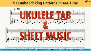 5 Rumba Picking Patterns in 4/4 Time - Ukulele Score Play Along