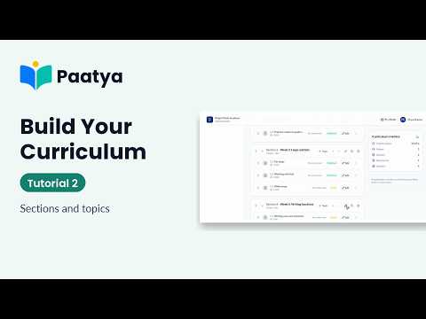 Build Your Course Curriculum: Sections & Topics | Paatya LMS