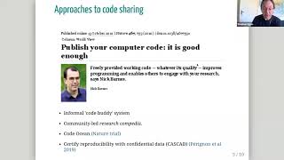 Stephen Eglen: “CODECHECK: sharing computer programs