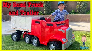 MY SEMI TRUCK and TRAILER from KID TRAX | DOMINICK&#39;S PLAYTIME