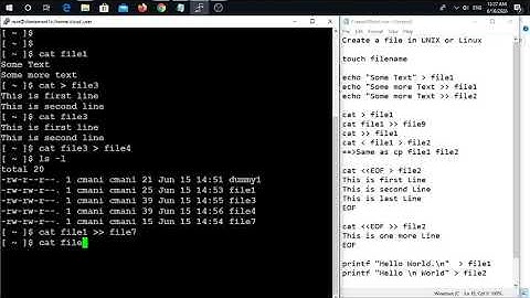 How to create a file in UNIX or Linux ?