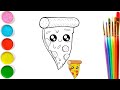 How to Draw a pizza for kids | Bolalar Uchun pizza chizish | Рисунок пицца для детей