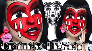 💔 CRYING HEART 💔 TATTOO INSPIRED MAKEUP LOOK