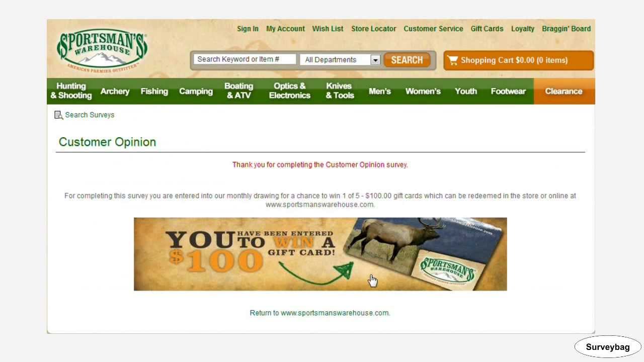 Sportsman's Warehouse survey video