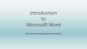 Introduction to Microsoft Word Graphical User Interface