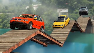 Cars vs Looping Bridge, Road Restrictions and Log Trap ▶️ BeamNG Drive