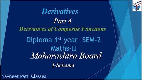 Derivatives of Compositefunctions 1st year Diploma 2nd Semester maths- 2 video part 4