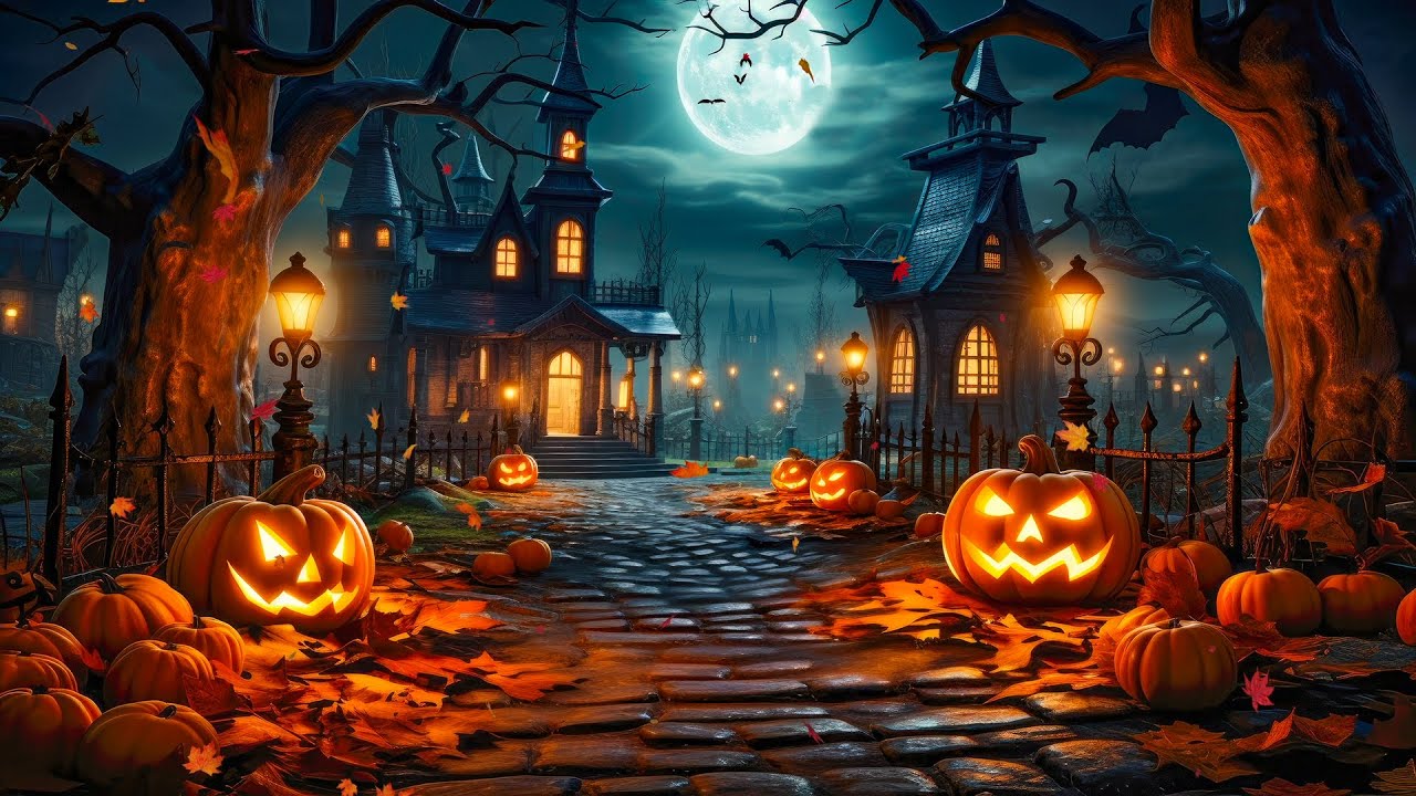 Halloween Songs 2023 🎃 Haunted Halloween Village Ambience with Spooky ...