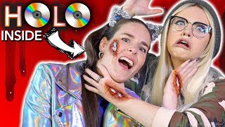 I'M HOLO INSIDE! Holographic scar makeup ft. Glam&Gore