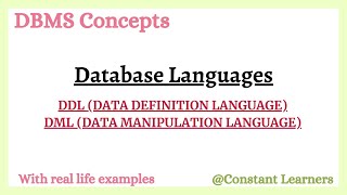 42. Database Languages | DDL & DML |DBMS| #relational_algebra_query #outerjoins