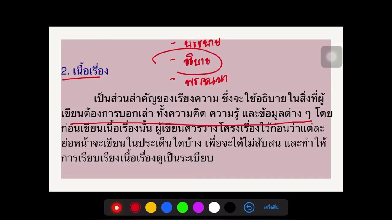 ภาษาไทย ป ๖ เรื่อง การเขียนเรียงความ ครั้งที่ ๕