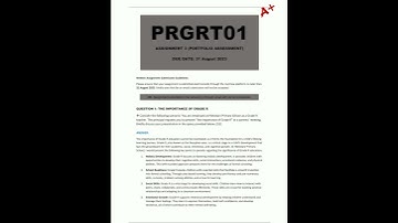 PRGRT01 Assignment 3 Portfolio Answers 31 August 2023