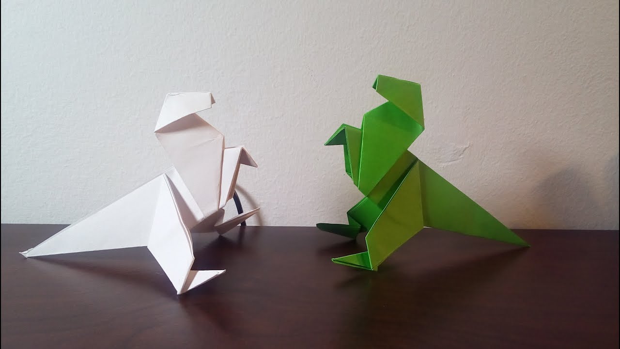 Dinosaurio velociraptor Origami YouTube