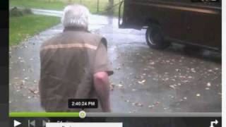 10 28 2011 UPS hit my gate post.avi