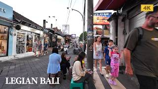 4K Legian Bali Setelah Matahari Terbenam | Wisata Jalan Kaki Garlic Lane, Pantai Legian, Jalan Pa...